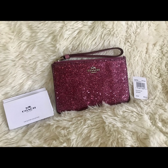 SOLD - Coach Fuschia Glitter Wristlet - NWT - Picture 5 of 10